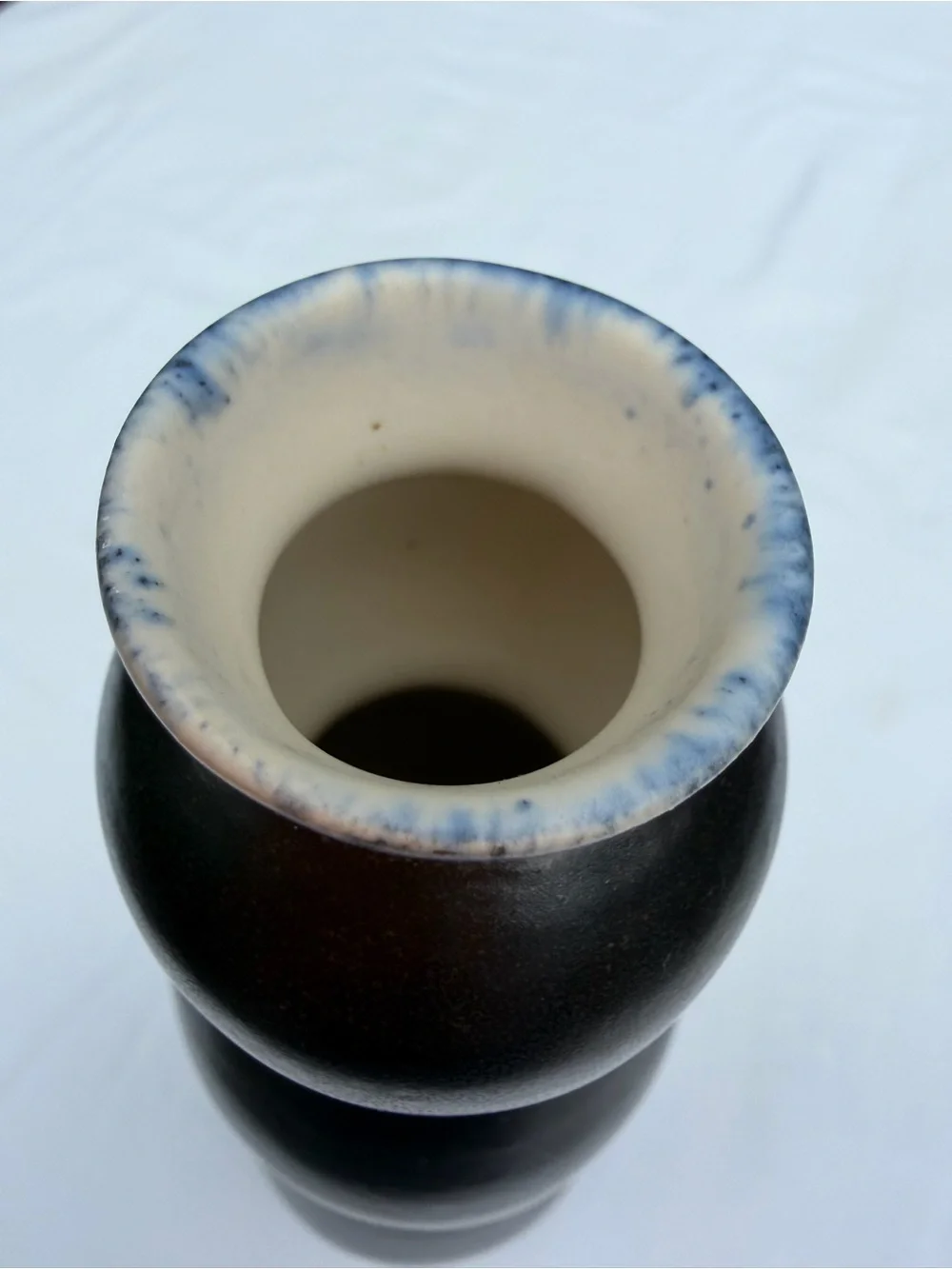 Black Modern Sculptural Vase - Lieberman Pottery. Handmade